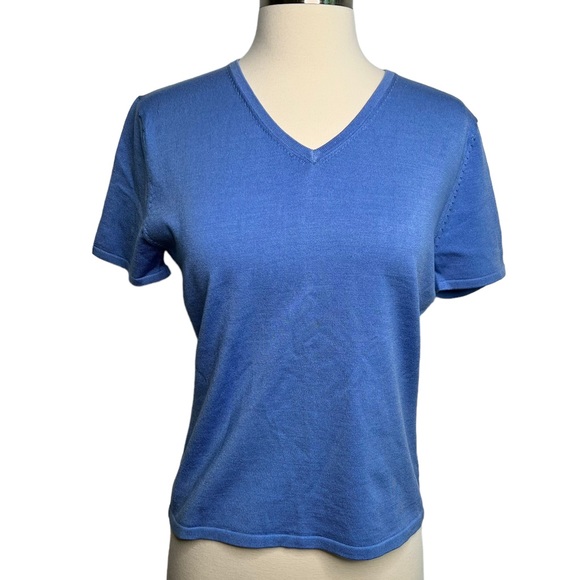 Tori Richard Honolulu Silk Blend Short Sleeve V-Neck Sweater NWT M - Picture 1 of 9